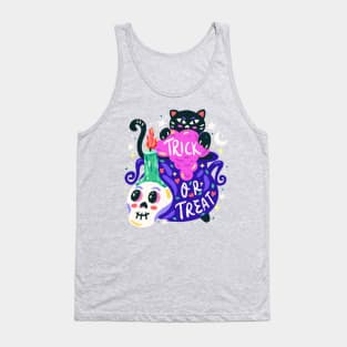 Cat spooky Trick or Treat Tank Top